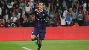 Ángel Di María celebrando un gol con el PSG