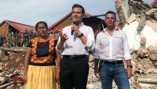 Enrique Peña Nieto habla para la población desde Juchitán, Oaxaca