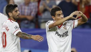  Ben Yedder celebra uno de sus goles con Sevilla 