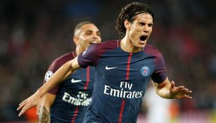 Cavani celebra su golazo contra el Bayern Munich