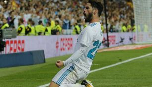 Isco celebra uno de sus dos goles frente al Espanyol