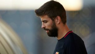 Gerard Piqué, durante un entrenamiento del Barcelona