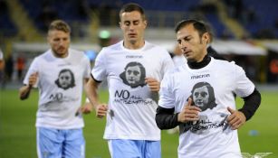 Futbolistas del Lazio entrenan previo al partido contra el Bolonia