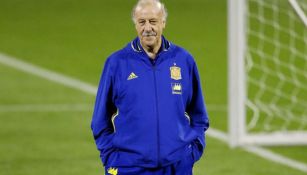 Vicente del Bosque en entrenamiento con la Selección de España