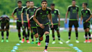 Uriel Antuna, durante un entrenamiento con la Sub 20