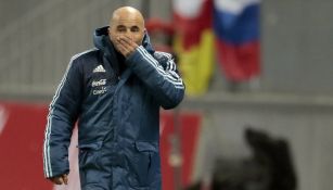 Jorge Sampaoli, durante un partido de Argentina 