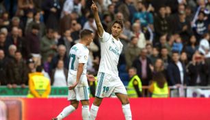 Achraf celebra su primer anotación con el Madrid 