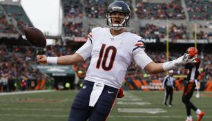 Mitchell Trubisky celebra touchdown con Chicago