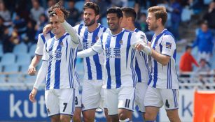 Vela celebra una victoria con la Real Sociedad 