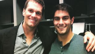 Tom Brady y Jimmy Garoppolo en el vestidor