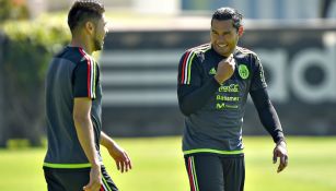 Gullit Peña, durante un entrenamiento con el Tri 