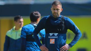 Jérémy Ménez, durante un entrenamiento con el América en Coapa