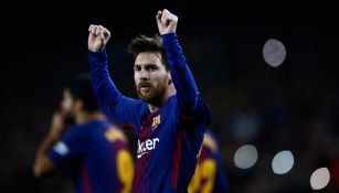 Messi celebra un gol en la Copa del Rey