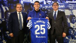 Moreno, en su presentación con la Real Sociedad