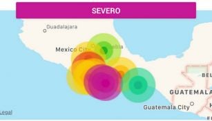 Estados en el que se sintió el sismo