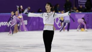 Yuzuru Hanyu, feliz tras terminar su rutina en PyeongChang 2018