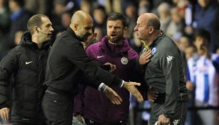 Guardiola discute con el entrenador del Wigan