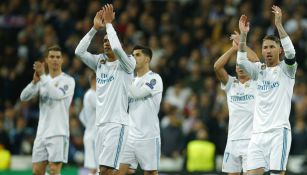 Jugadores del Real Madrid celebran el triunfo sobre el PSG