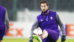 Davide Astori durante un entrenamiento con el Fiorentina