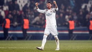 Sergio Ramos festeja al final del partido contra PSG