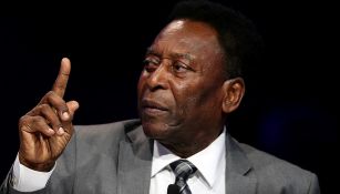 Pelé, durante una conferencia 