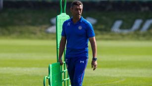 Pedro Caixinha, durante el entrenamiento de Cruz Azul