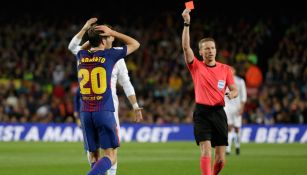 Momento en que Sergi Roberto se va expulsado del Clásico 