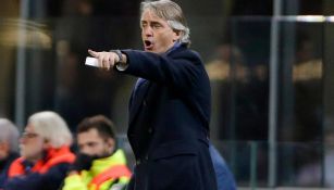 Mancini, durante un partido con el Inter