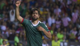 Rodolfo Pizarro en festejo de gol contra Morelia