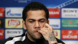 Dani Alves, en una conferencia de prensa