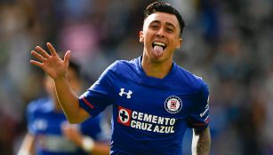 Martín Rodríguez celebra un gol en Cruz Azul