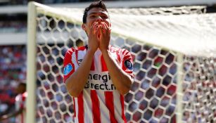 Chucky celebra un gol con el PSV