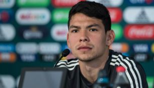 Chucky Lozano durante una conferencia de prensa con el Tricolor