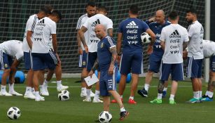 Sampaoli, durante el entrenamiento de la Selección Argentina