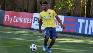 Fabra en un entrenamiento de Colombia 