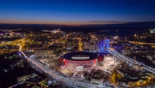 Así luce la Arena de Ekaterimburgo por la noche