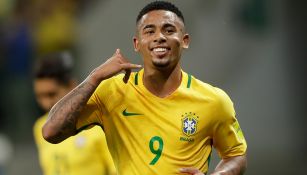 Gabriel Jesús celebra una anotación con Brasil en un amistoso