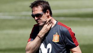 Lopetegui observa una sesión de España en Rusia