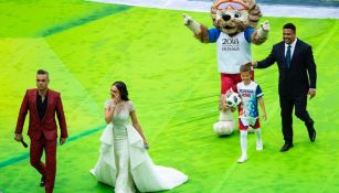 Ronaldo y Robbie en la inauguración del Mundial 