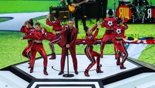 Robbie Williams, durante el show inaugural de Rusia 2018