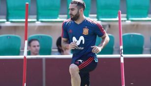 Carvajal, en entrenamiento con España 