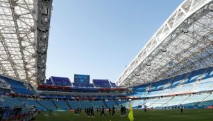 Vista general del Estadio Fisht en un entrenamiento de Portugal