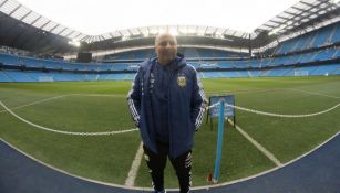 Jorge Sampaoli en el Estadio del Manchester City 