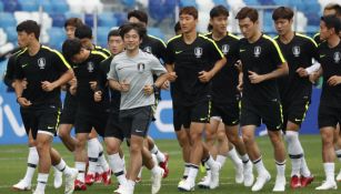 Corea del Sur, durante un entrenamiento en Rusia