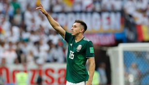 Héctor Herrera, durante el juego del Tri contra Alemania