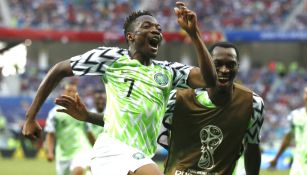 Ahmed Musa celebra su gol ante Islandia