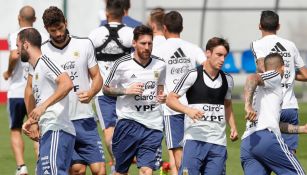 Jugadores de Argentina, en un entrenamiento