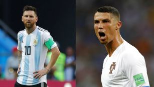 Lionel Messi y Cristiano Ronaldo con sus selecciones