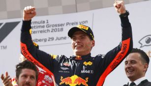 Max Verstappen celebra su triunfo en el Gran Premio de Austria