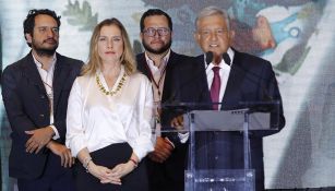 AMLO, durante su discurso en el Hotel Hilton de Reforma